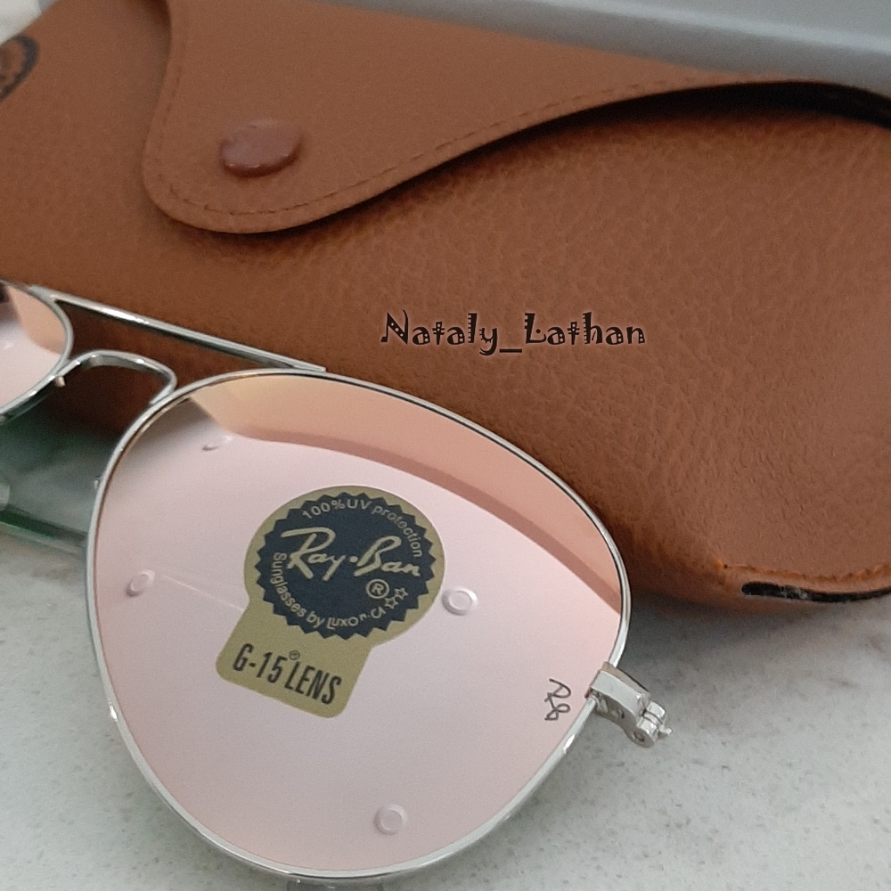 Ray-Ban (Store Display) Aviator Pink Mirror RB3025 - Picture 4 of 10
